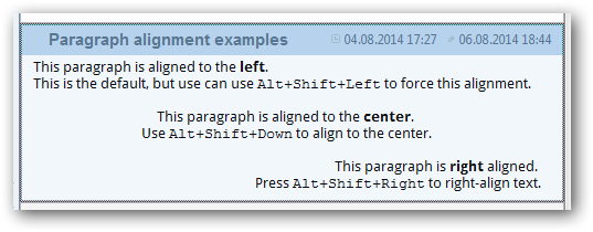 Paragraph Alignment in the notes list