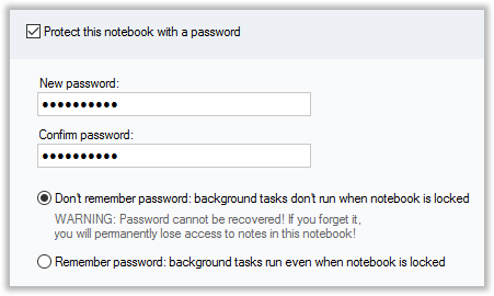 Securing notes in CintaNotes with password protection